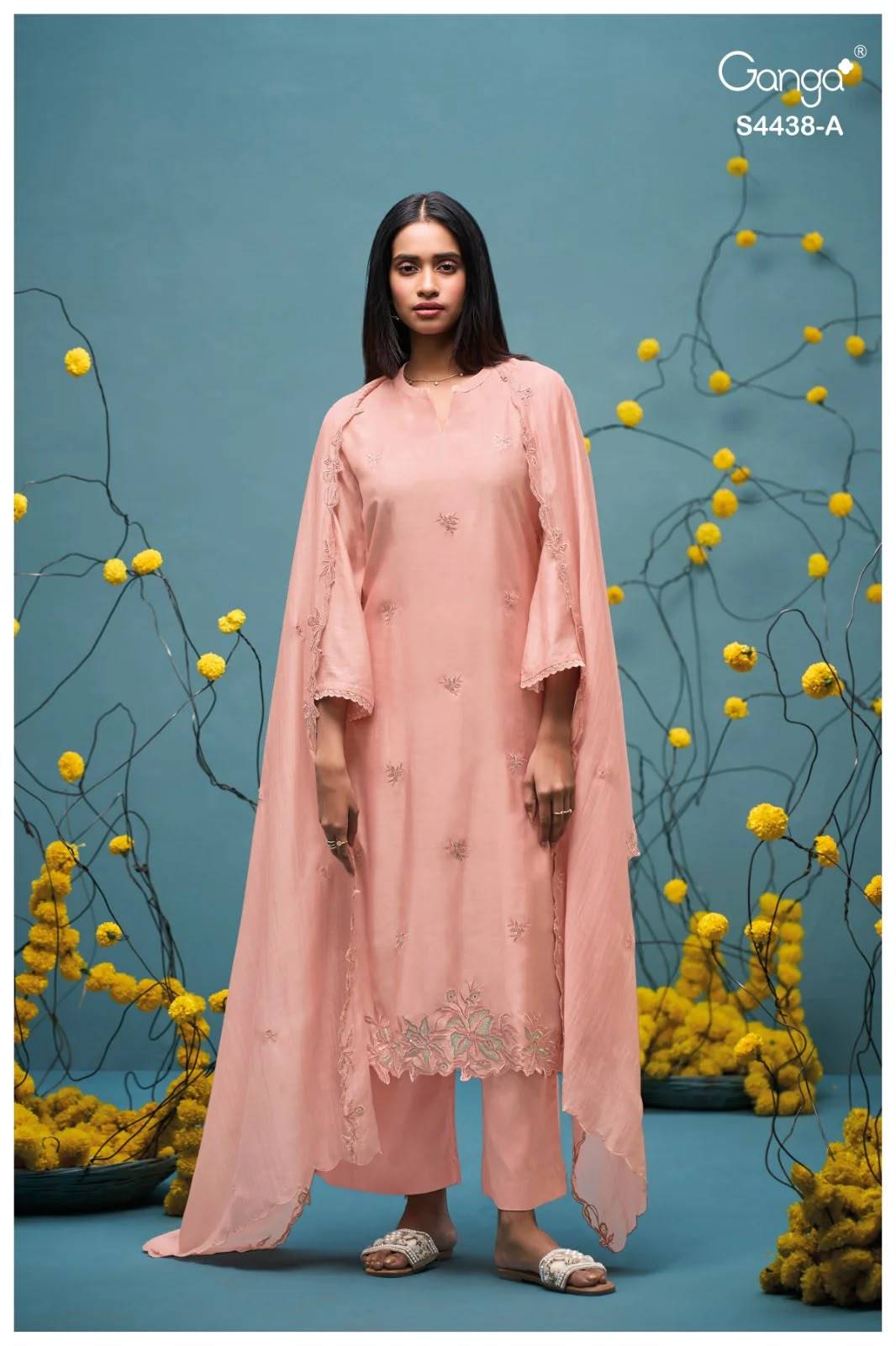 FIRASHA 4438 Series By GANGA FASHION Stylish Beautiful Colourful Silk Dresses At Wholesale Price
